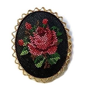 Flower Needle Point Brooch